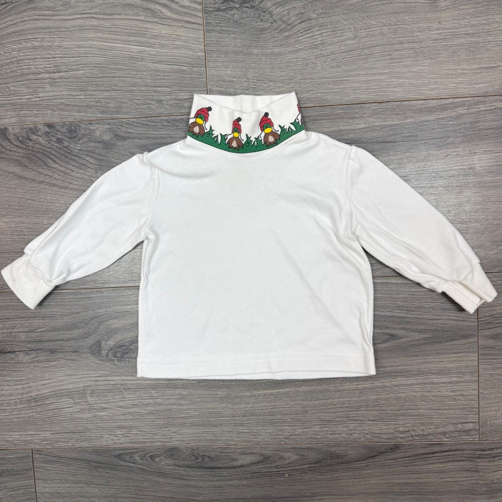 Vintage Austin & Ashley 12M White Cotton Turtleneck Duck Collar USA Made Top‎